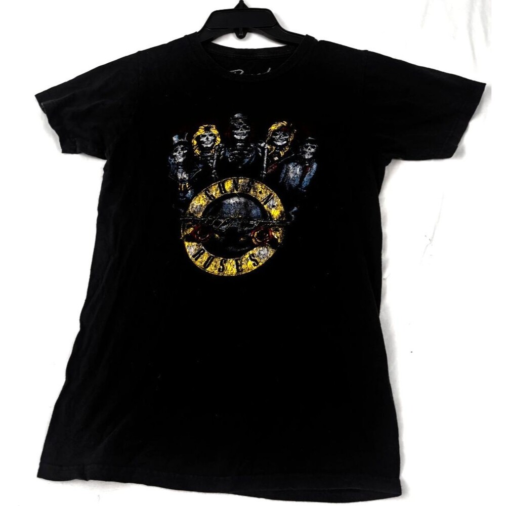 Guns N' Roses Graphic T-Shirt Black Bravado Band Tee Skeleton Design Size M
